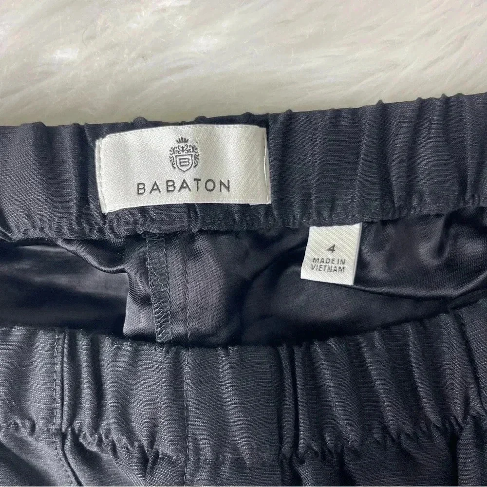 Babaton Aritzia Black Cargo Taper Ankle Pants Size 4 Linen Blend